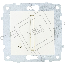 Ovivo Механизм выкл. 1-кл. (узкая клавиша, кнопка звонка), крем, 610-000202-207