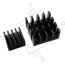 Набор радиаторов ACD Black Aluminum Heat Sink set (14*14*7mm + 9*9*5mm) RA027 for Raspberry Pi 3